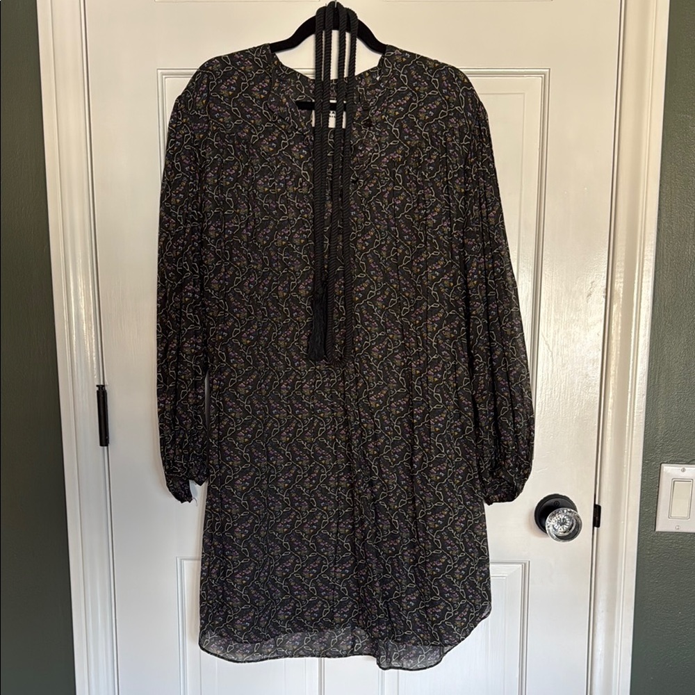 Black Floral caftan/cover-up
